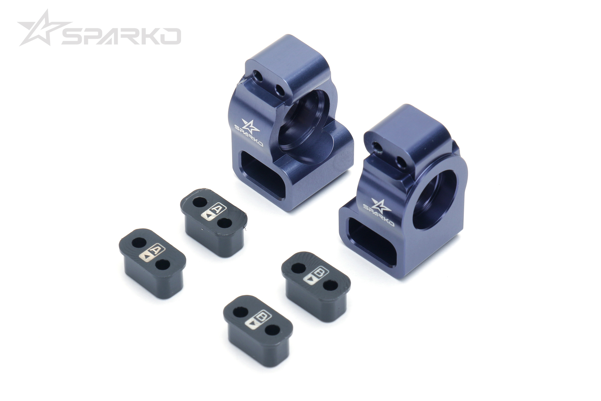 7075 Aluminum Rear Hub CNC POM Carrier Set (Dark Blue)